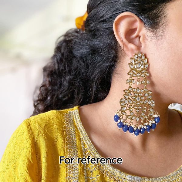 Thee-Thamarai jumbo Polki danglers - Adorna