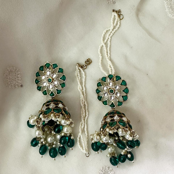 Serene floral jumkhas - Green