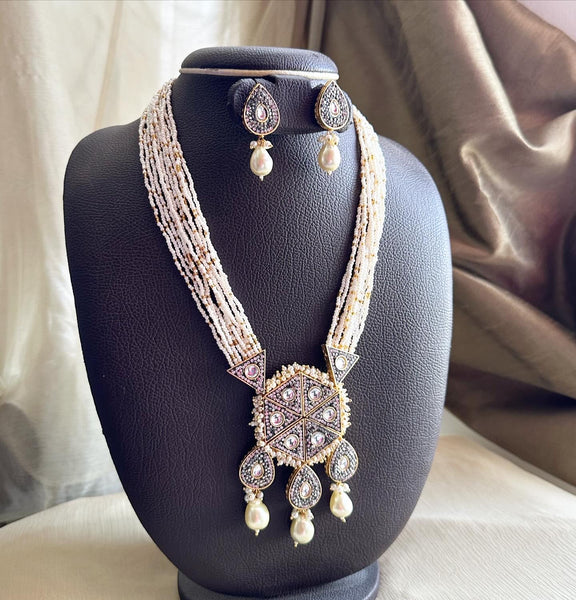 Victorian Sparkly sugar beaded hexa mala set