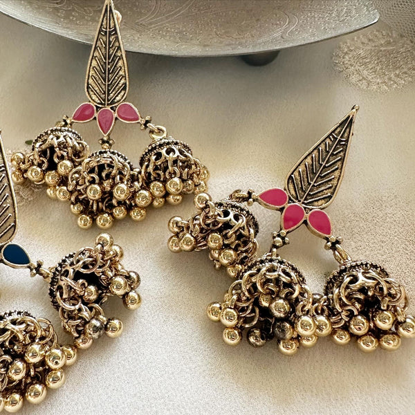 Thilak Antique Gold jumkha earrings