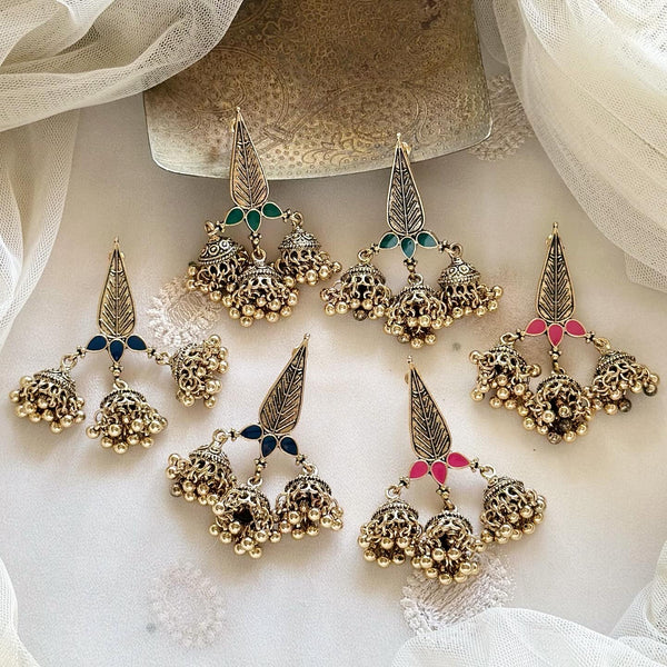 Thilak Antique Gold jumkha earrings