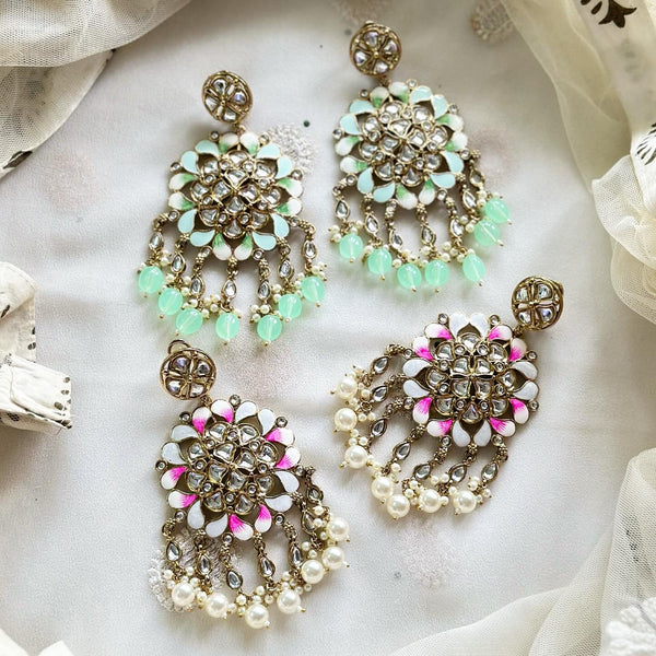 Enamel hand-painted cocktail earrings