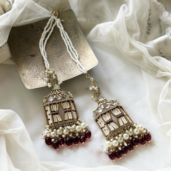 Polki Kundan palanquin earrings - Adorna