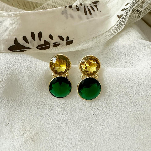 Double Dollops cut stone earrings