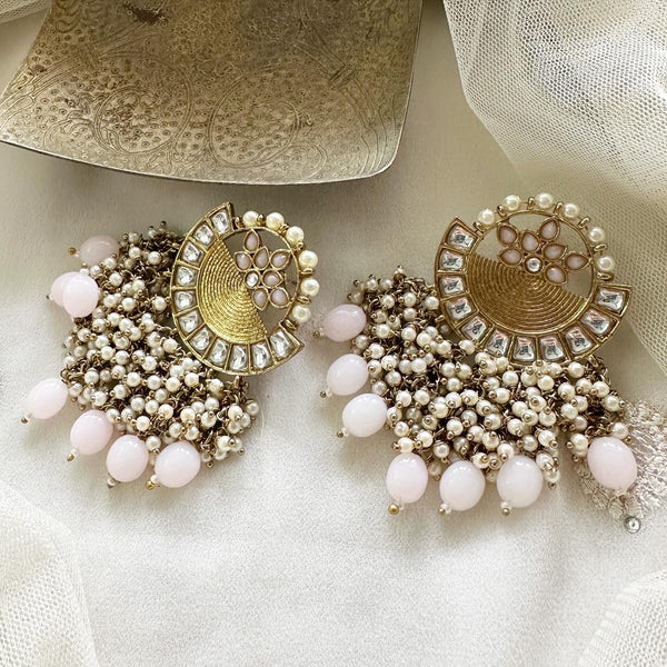 Polki Kundan Full circle Tassel earrings - Adorna