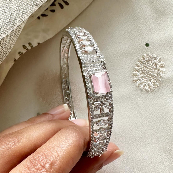 Silver CZ Rectangle bands bracelet