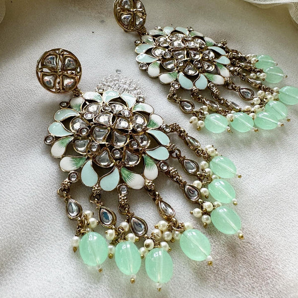 Enamel hand-painted cocktail earrings