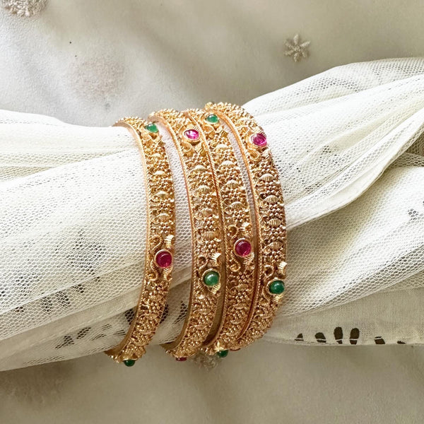 Matte Kemp Paisley bangles - Set of 4