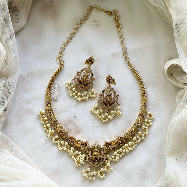 Antique Matte Lakshmi Peacock Designer pipe short set