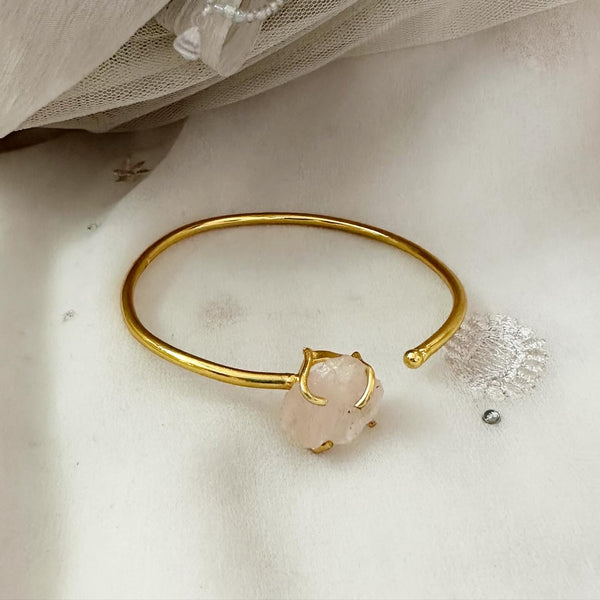 Crown Raw Stone Open bracelet - Adorna