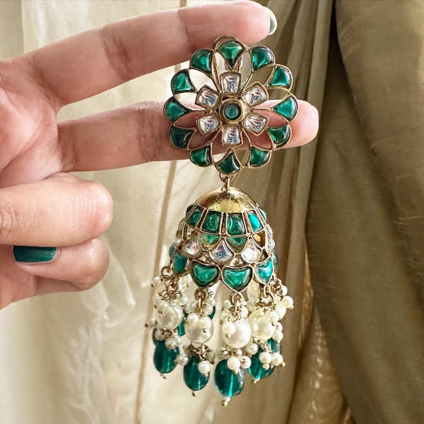 Serene floral jumkhas - Green