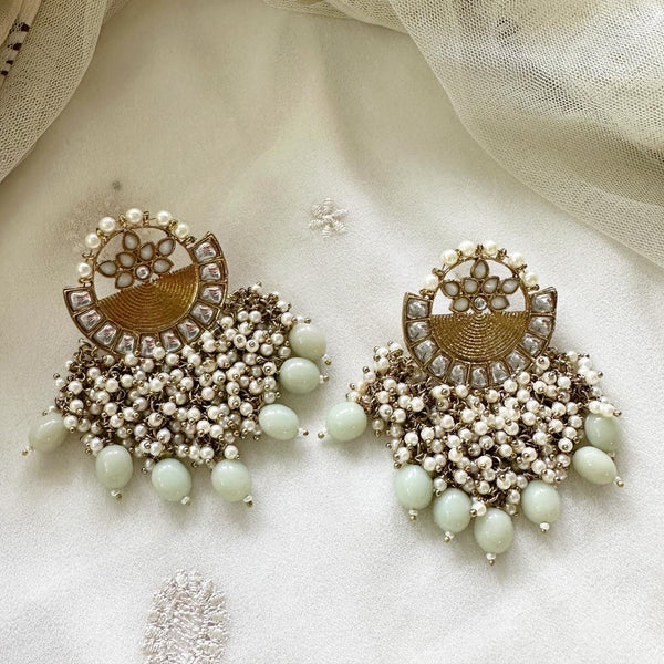 Polki Kundan Full circle Tassel earrings - Adorna