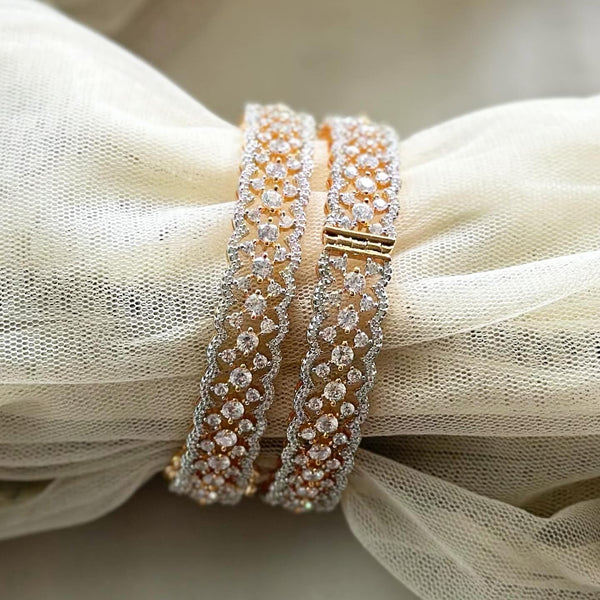 Gold AD close weave bangles - size 2.6 - set of 2