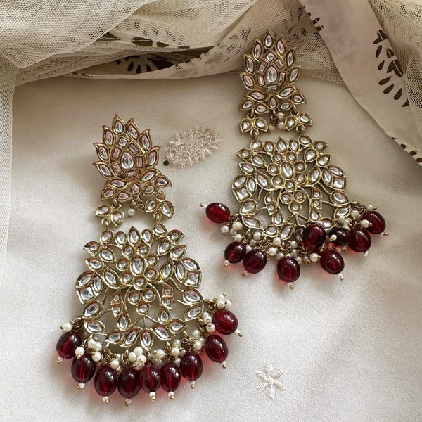 Thee-Thamarai jumbo Polki danglers - Adorna