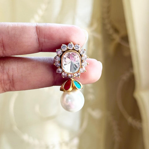 Polki Kundan Jadau umbrella pearl drops