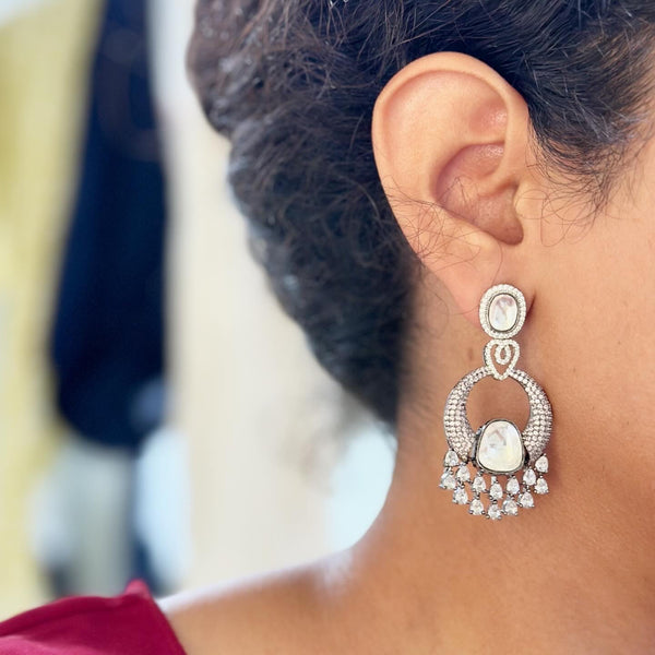 Polki CZ Chaand party earrings