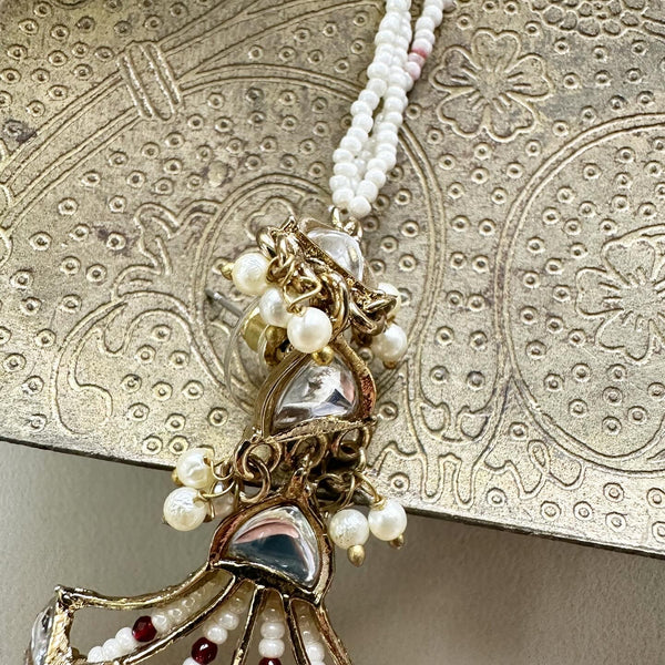 Polki Kundan palanquin earrings - Adorna