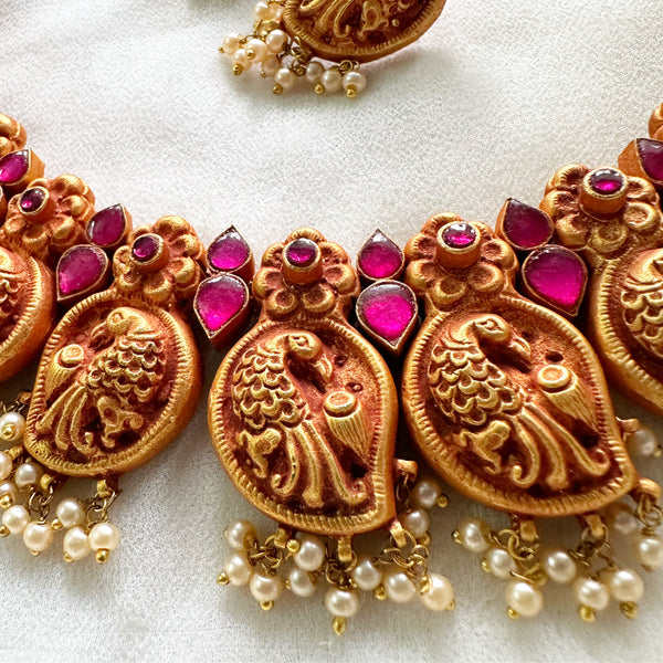 Kundan Jadau Peacock Paisley short set - Adorna