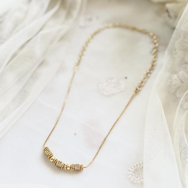 Cube Matte CZ thin neckpiece