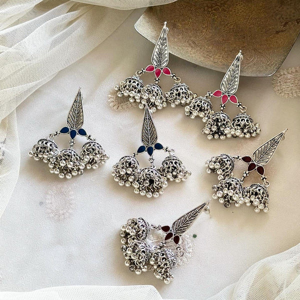 Thilak Silver jumkha earrings