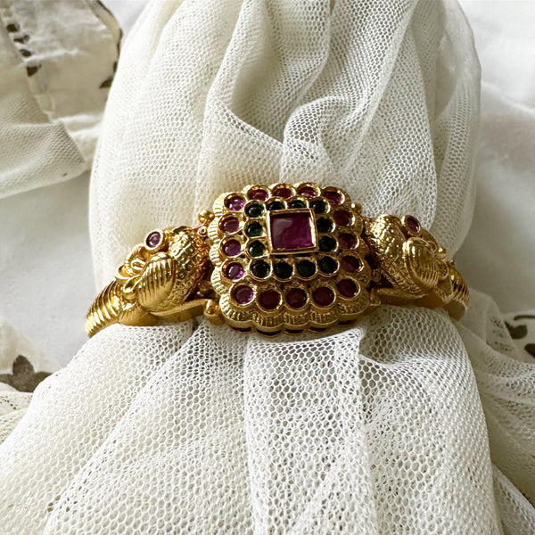 Square Kemp Double Peaocck kada/bracelet