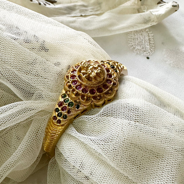 Lakshmi Floral Kemp Halo Kada/Bracelet