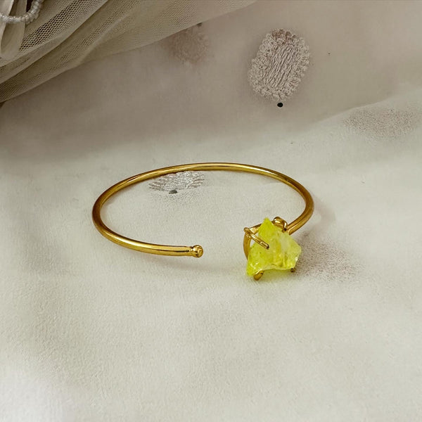 Crown Raw Stone Open bracelet - Adorna
