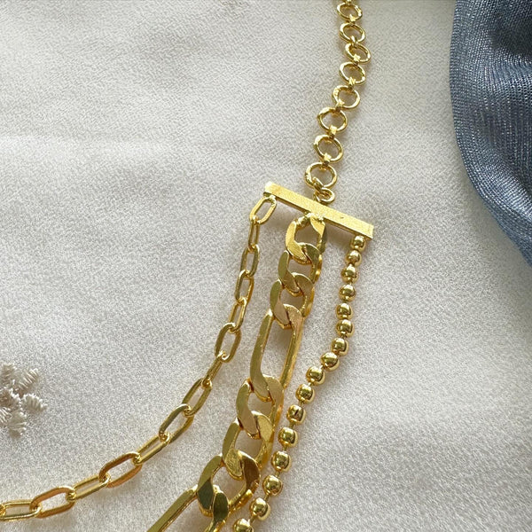 Gold Layered contemp neckpiece - Adorna