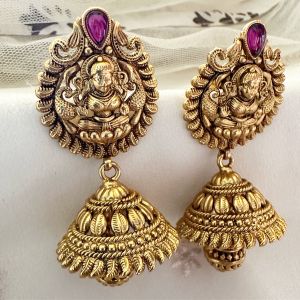 Matte Lakshmi Paisley Halo drop jumkhas