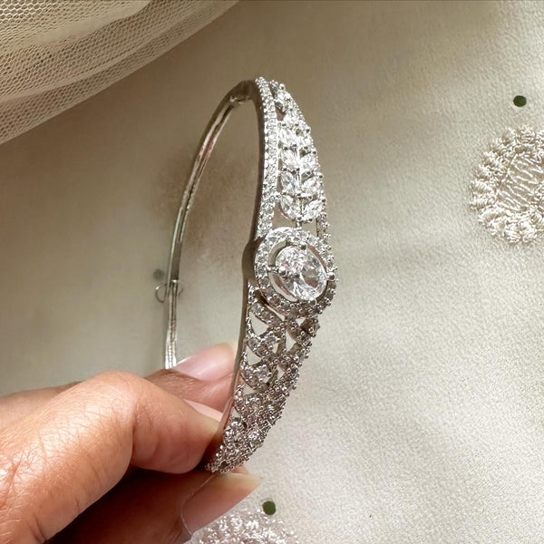 Silver CZ Oval bands bracelet