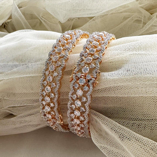 Gold AD close weave bangles - size 2.6 - set of 2