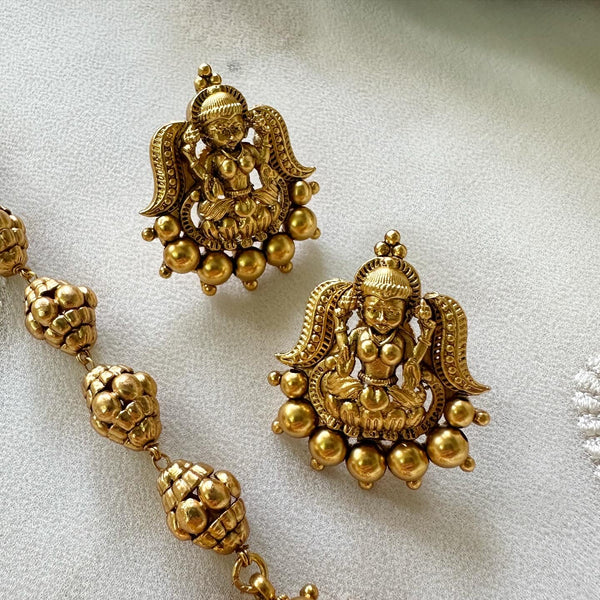 Pure matte Lakshmi beaded mala set