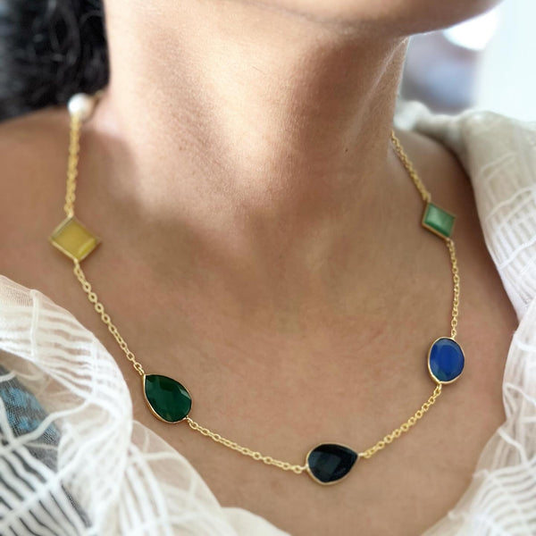 Cut stone Multi-colour necklace - Diamond