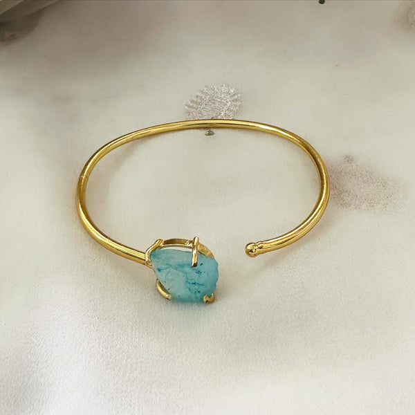 Crown Raw Stone Open bracelet - Adorna