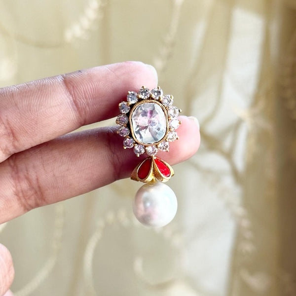 Polki Kundan Jadau umbrella pearl drops