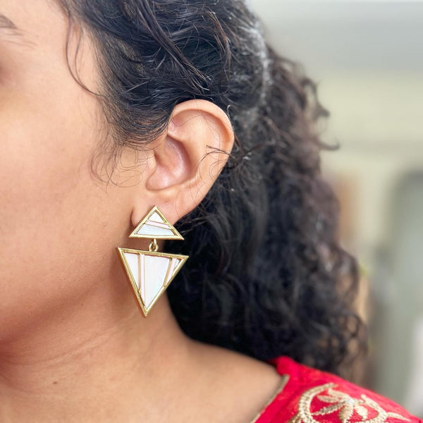 Mother of Pearl Trapeze earrings - Adorna