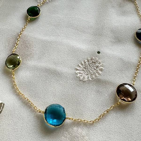 Circles Cut stone Multi-colour necklace