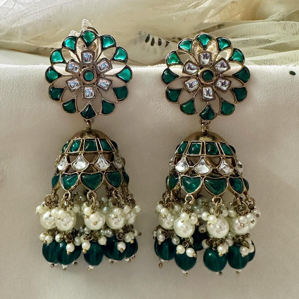 Serene floral jumkhas - Green