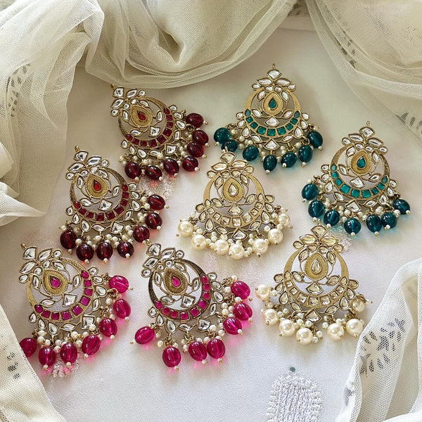 Polki Petal Chandbali earrings