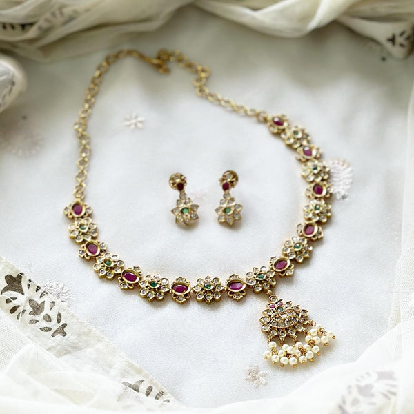Traditional Attigai floral bloom short set - Adorna