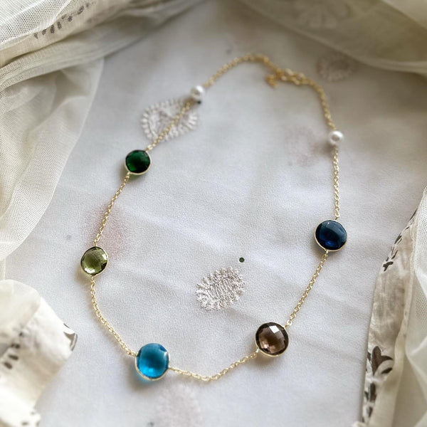 Circles Cut stone Multi-colour necklace