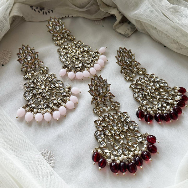 Thee-Thamarai jumbo Polki danglers - Adorna