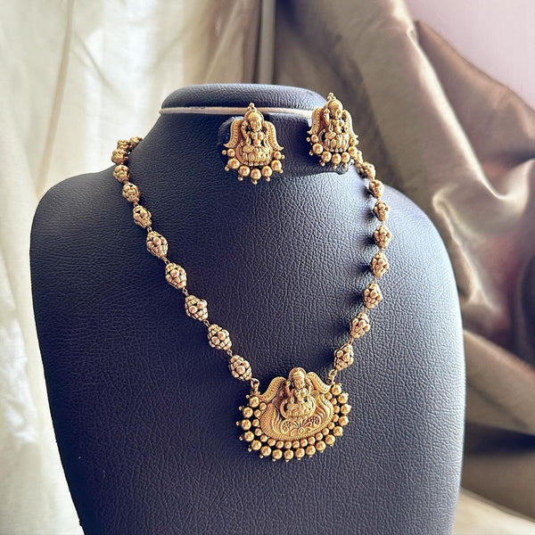 Pure matte Lakshmi beaded mala set