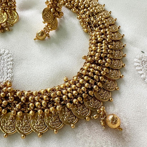 Matte Gold bunch haaram set