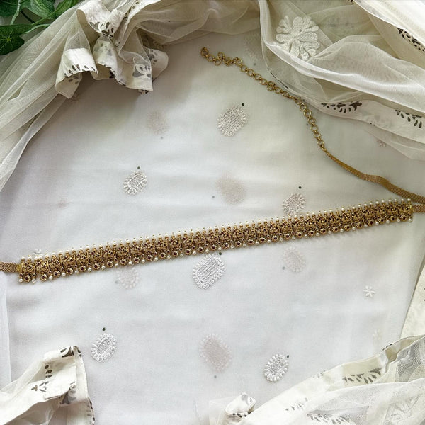 Bridal Peacock Pearl Spike hipchain - Full Ruby