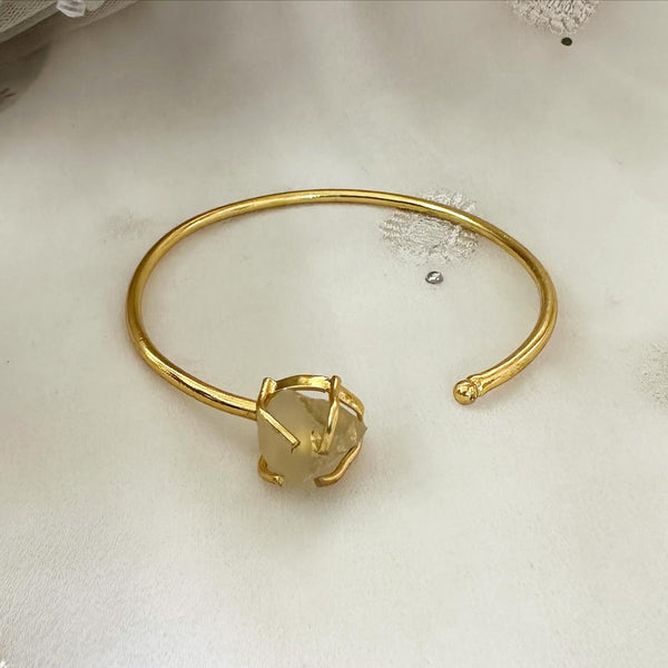 Crown Raw Stone Open bracelet - Adorna