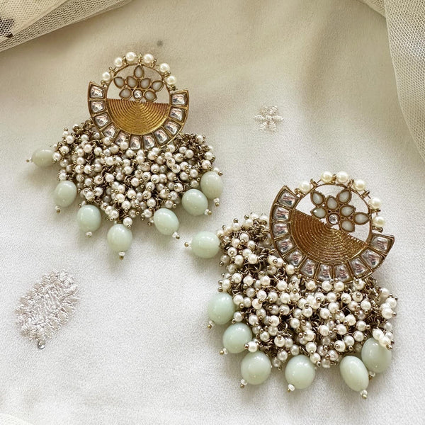 Polki Kundan Full circle Tassel earrings - Adorna