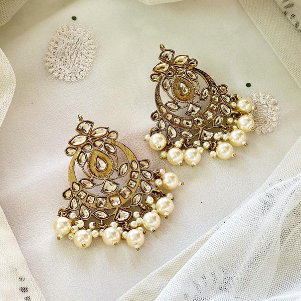 Polki Petal Chandbali earrings