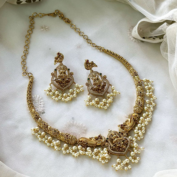 Antique Matte Lakshmi Peacock Designer pipe short set