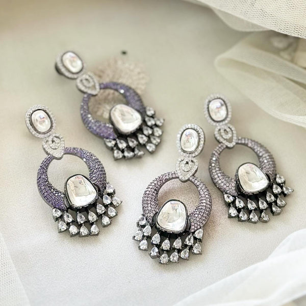 Polki CZ Chaand party earrings
